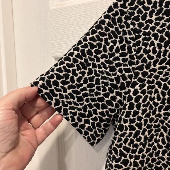 Club Monaco Leopard Print Pullover Top Women's Size Large Mixed Media Neck - Picture 2 of 7